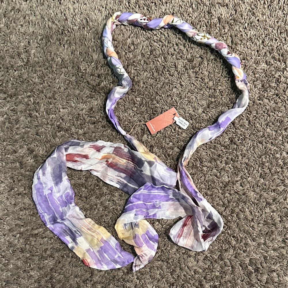 Curried Myrrh Elegant bohemian Purple and Multicolor braided headband/scarf